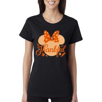 Minnie Mouse Thankful Disney Thanksgiving S Women Lady T-Shirt