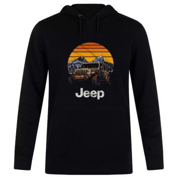 Mountain Range Jeep Sunse Unisex Pullover Hoodie