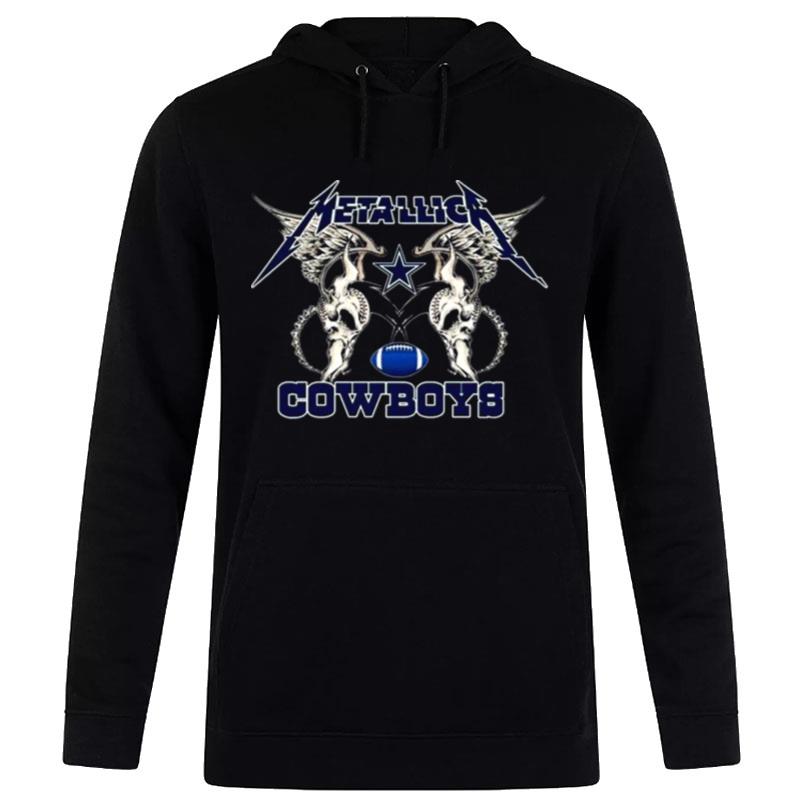 NFL-Dallas-Cowboys-Logo-Black-Metallica-Wings-Unisex-Pullover-Hoodie NFL Dallas Cowboys Logo Black Metallica Wings Unisex Pullover Hoodie
