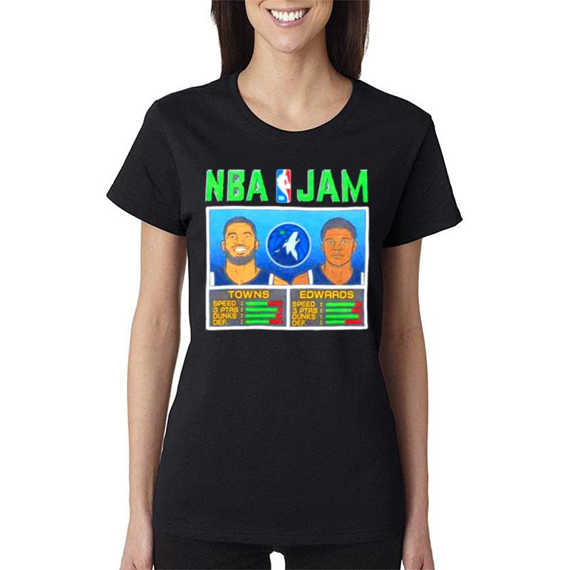 Nba-Jam-Towns-And-Edwards-Minnesota-Timberwolves-Women-Lady-T-Shirt Nba Jam Towns And Edwards Minnesota Timberwolves Women Lady T-Shirt