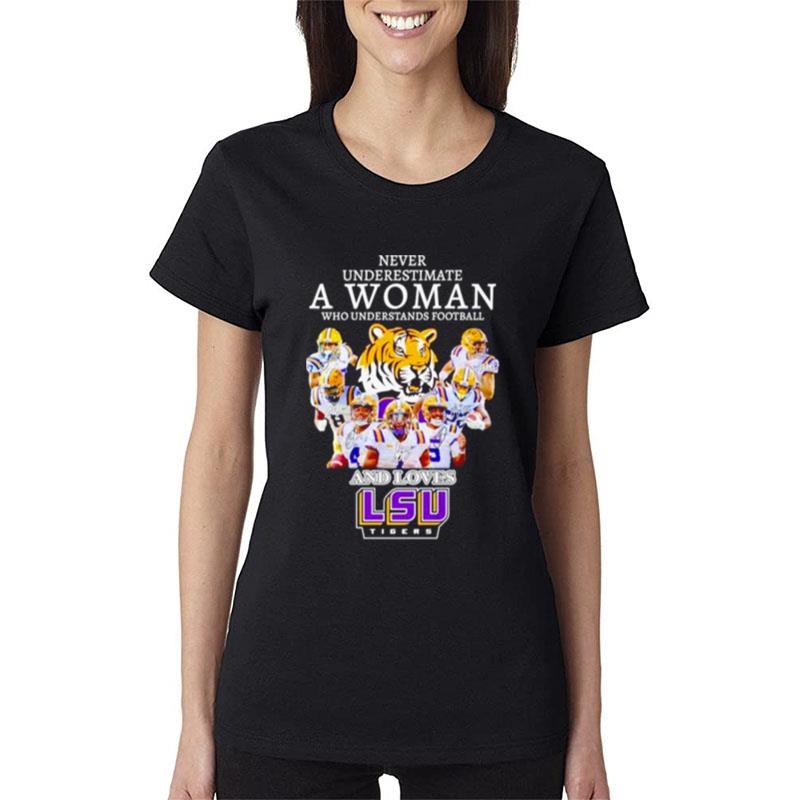 Never-Underestimate-A-Woman-Who-Understands-Football-And-Loves-Lsu-Tigers-Women-Lady-T-Shirt Never Underestimate A Woman Who Understands Football And Loves Lsu Tigers Women Lady T-Shirt