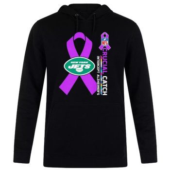 New York Jets NFL Crucial Catch Intercept Alzheimer'S Unisex Pullover Hoodie