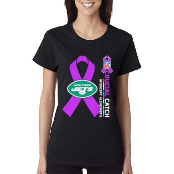 New York Jets Nfl Crucial Catch Intercept Alzheimer’S Women Lady T-Shirt