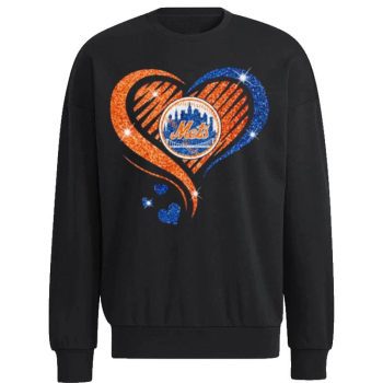 New York Mets Football Heart Diamond Unisex Sweatshirt