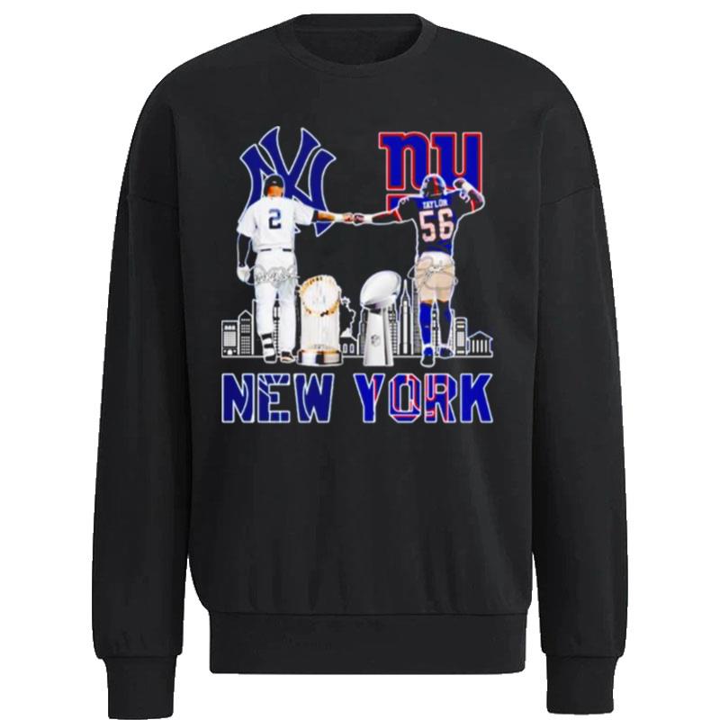 New-York-Yankees-Derek-Jeter-New-York-Giants-Lawrence-Taylor-Signatures-Unisex-Sweatshirt New York Yankees Derek Jeter New York Giants Lawrence Taylor Signatures Unisex Sweatshirt