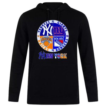 New York Yankees Giants Knicks Rangers Logo Unisex Pullover Hoodie