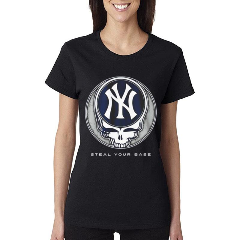 New-York-Yankees-Grateful-Dead-Steal-Your-Base-Women-Lady-T-Shirt New York Yankees Grateful Dead Steal Your Base Women Lady T-Shirt