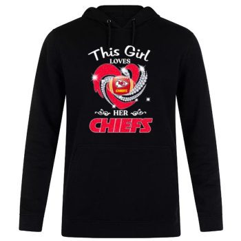 News This Girl Loves Her Kansas City Chiefs Heart Diamond 2023 Unisex Pullover Hoodie