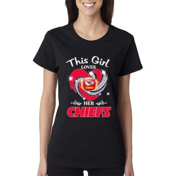 News This Girl Loves Her Kansas City Chiefs Heart Diamond 2023 Women Lady T-Shirt