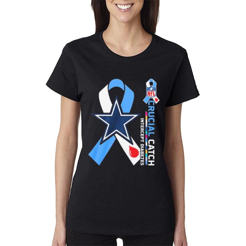 Nfl-Dallas-Cowboys-Crucial-Catch-Intercept-Diabetes-Women-Lady-T-Shirt Nfl Dallas Cowboys Crucial Catch Intercept Diabetes Women Lady T-Shirt