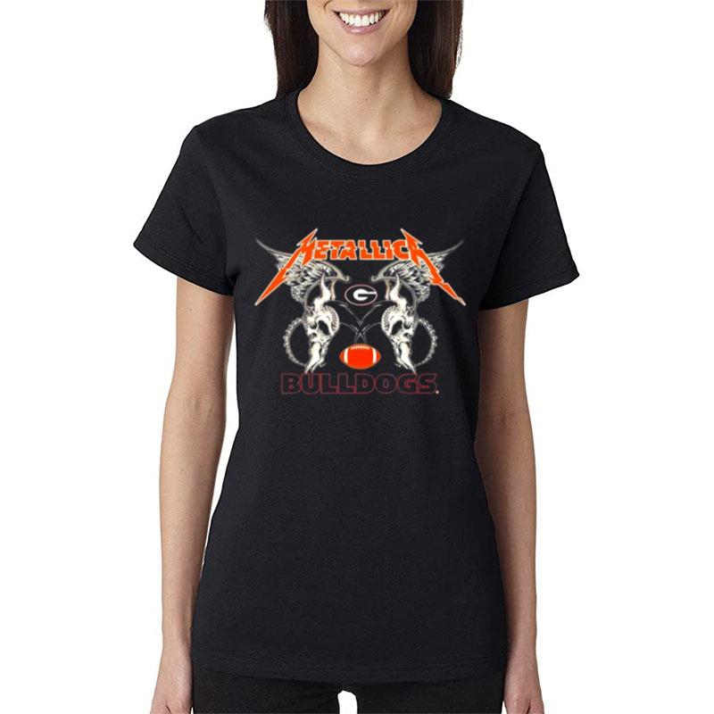 Nfl-Georgia-Bulldogs-Logo-Black-Metallica-Wings-Women-Lady-T-Shirt Nfl Georgia Bulldogs Logo Black Metallica Wings Women Lady T-Shirt