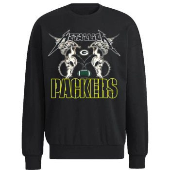 Nfl Green Bay Packers Logo Black Metallica Wings Unisex Sweatshirt