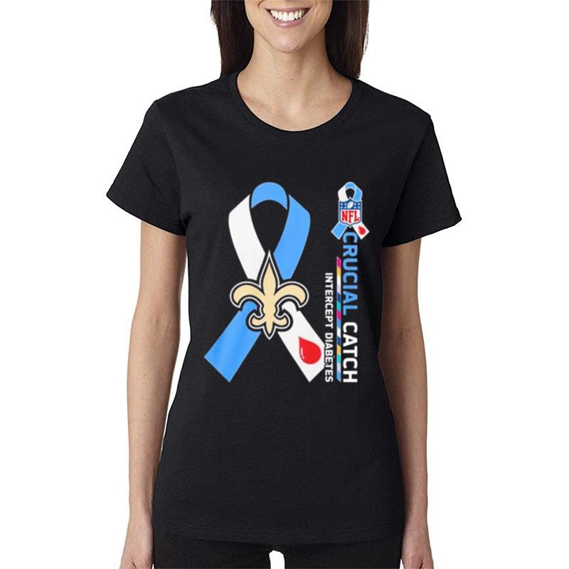Nfl-New-Orleans-Saints-Crucial-Catch-Intercept-Diabetes-Women-Lady-T-Shirt Nfl New Orleans Saints Crucial Catch Intercept Diabetes Women Lady T-Shirt