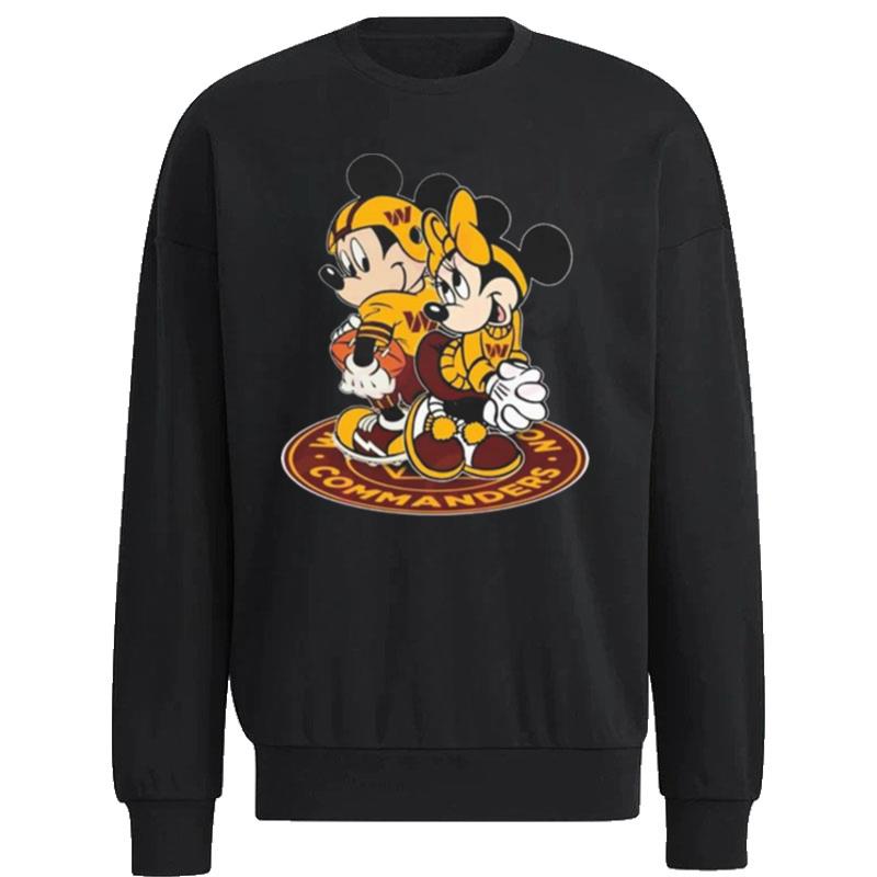 Nfl-Washington-Commanders-Mickey-Mouse-And-Minnie-Mouse-Unisex-Sweatshirt Nfl Washington Commanders Mickey Mouse And Minnie Mouse Unisex Sweatshirt
