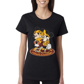 Nfl Washington Commanders Mickey Mouse And Minnie Mouse Women Lady T-Shirt