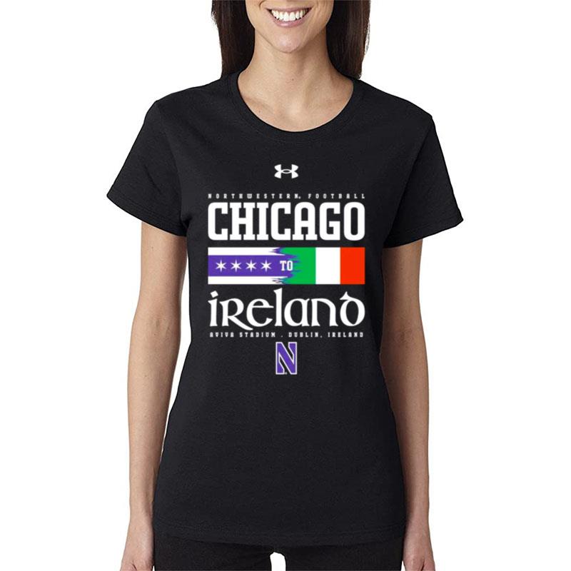 Northwestern-University-Wildcats-Under-Armour-Chicago-To-Ireland-2022-Women-Lady-T-Shirt Northwestern University Wildcats Under Armour Chicago To Ireland 2022 Women Lady T-Shirt