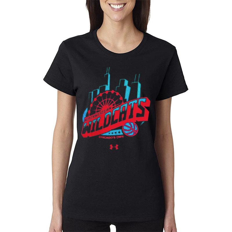 Northwestern-Wildcats-Under-Armour-Chicago-Cityscape-Champion-Keough-Naughton-Women-Lady-T-Shirt Northwestern Wildcats Under Armour Chicago Cityscape Champion Keough Naughton Women Lady T-Shirt