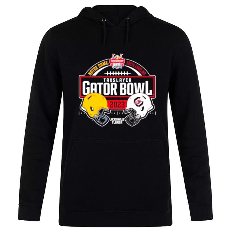 Notre-Dame-Fighting-Irish-Vs-South-Carolina-Gamecocks-Taxslayer-Gator-Bowl-2023-Unisex-Pullover-Hoodie Notre Dame Fighting Irish Vs South Carolina Gamecocks Taxslayer Gator Bowl 2023 Unisex Pullover Hoodie