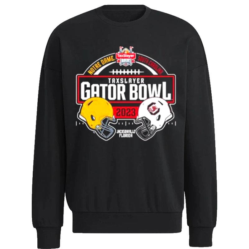 Notre-Dame-Fighting-Irish-Vs-South-Carolina-Gamecocks-Taxslayer-Gator-Bowl-2023-Unisex-Sweatshirt Notre Dame Fighting Irish Vs South Carolina Gamecocks Taxslayer Gator Bowl 2023 Unisex Sweatshirt
