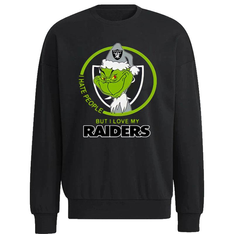 Oakland-Raiders-Nfl-Christmas-Grinch-Santa-I-Hate-People-But-I-Love-My-Raiders-Unisex-Sweatshirt Oakland Raiders Nfl Christmas Grinch Santa I Hate People But I Love My Raiders Unisex Sweatshirt