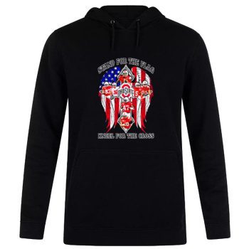 Ohio State Buckeyes Stand For The Flag Kneel For The Cross Unisex Pullover Hoodie