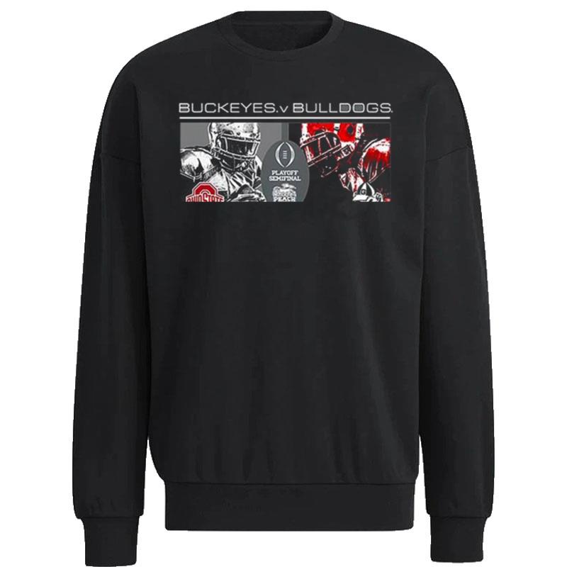 Ohio-State-Buckeyes-Vs-Georgia-Bulldogs-2022-Playoff-Semifinal-Peach-Bowl-Bound-2022-Matchup-Unisex-Sweatshirt Ohio State Buckeyes Vs Georgia Bulldogs 2022 Playoff Semifinal Peach Bowl Bound 2022 Matchup Unisex Sweatshirt