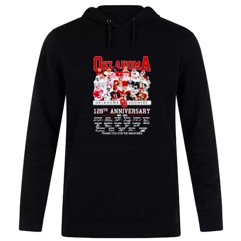 Oklahoma-Sooners-128Th-Anniversary-1895-2023-Thank-You-For-The-Memories-Signatures-Unisex-Pullover-Hoodie Oklahoma Sooners 128Th Anniversary 1895 2023 Thank You For The Memories Signatures Unisex Pullover Hoodie