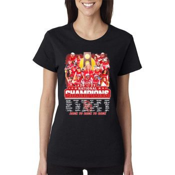 Oklahoma Sooners Softball Team 2023 National Champions Back To Back To Back Signatures Women Lady T-Shirt