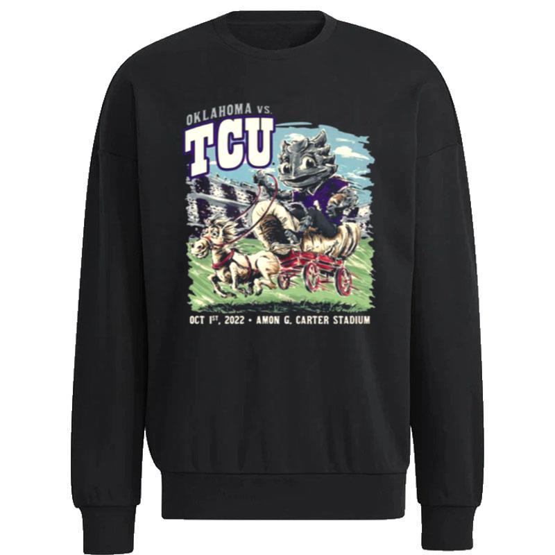 Oklahoma-Sooners-Vs.-Tcu-Horned-Frogs-Game-Day-2022-Unisex-Sweatshirt Oklahoma Sooners Vs. Tcu Horned Frogs Game Day 2022 Unisex Sweatshirt