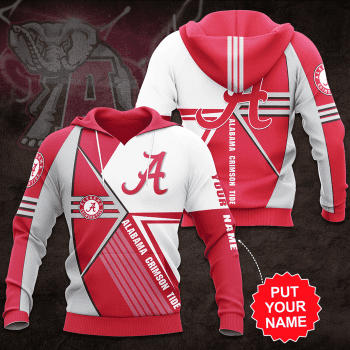 Personalized Alabama Crimson Tide Football Team Unisex 3D Pullover Hoodie - Red IHT1436