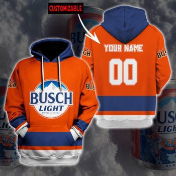 Personalized Busch Light Unisex 3D Pullover Hoodie - Orange IHT2166