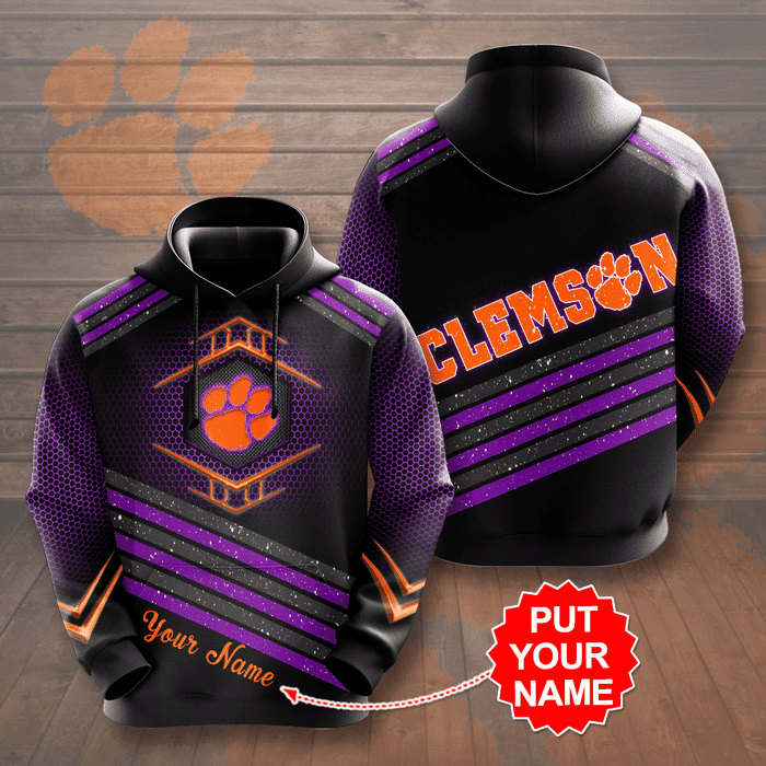 Personalized-Clemson-Tigers-Softball-Team-Unisex-3D-Pullover-Hoodie-Black-IHT1506 Personalized Clemson Tigers Softball Team Unisex 3D Pullover Hoodie - Black IHT1506