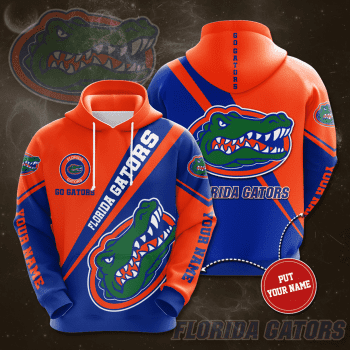 Personalized Florida Gators Go Gators 3D Unisex Pullover Hoodie - Neon Blue Orange IHT2334