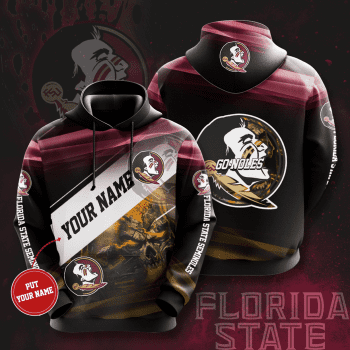 Personalized Florida State Seminoles Logo Skull 3D Unisex Pullover Hoodie - Black IHT2413