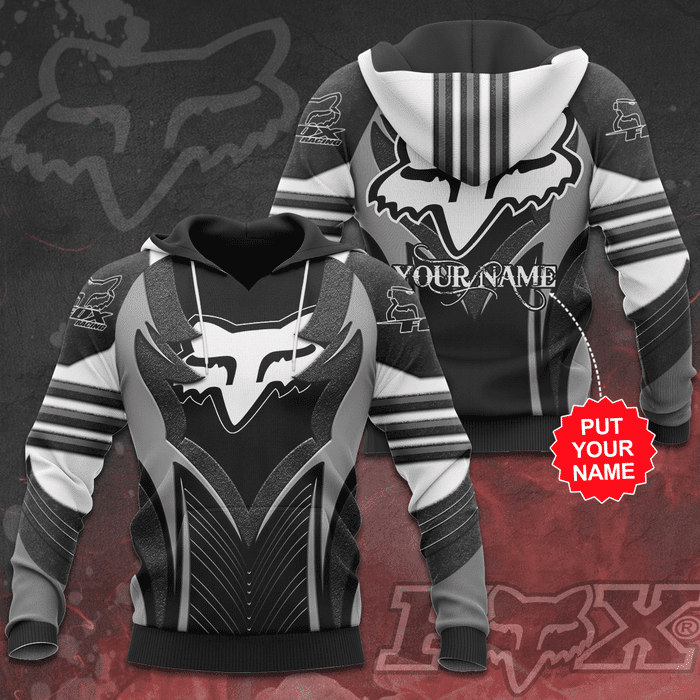 Personalized-Fox-MotoGP-Racing-Logo-3D-Unisex-Pullover-Hoodie-Gray-IHT2477 Personalized Fox MotoGP Racing Logo 3D Unisex Pullover Hoodie - Gray IHT2477