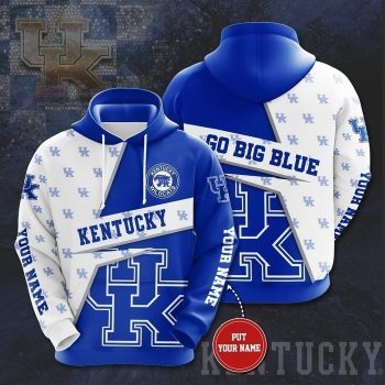 Personalized Kentucky Wildcats Basketball Team Kentucky Unisex 3D Pullover Hoodie - Blue IHT1603