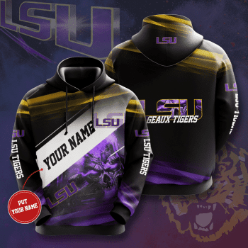Personalized LSU Tigers Football Team Unisex 3D Pullover Hoodie - Black IHT1596
