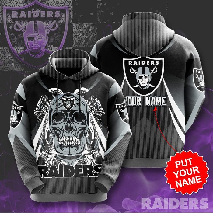 Personalized-Las-Vegas-Raiders-Football-Team-Skull-Art-Unisex-3D-Pullover-Hoodie-Grey-IHT1568 Personalized Las Vegas Raiders Football Team Skull Art Unisex 3D Pullover Hoodie - Grey IHT1568