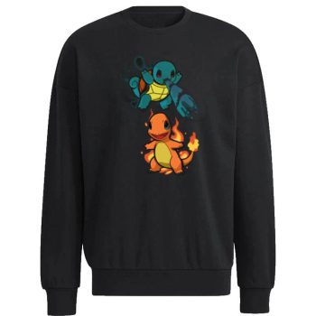 Squirtle And Charmander Cartoon Design Pokemon Unisex Sweatshirt