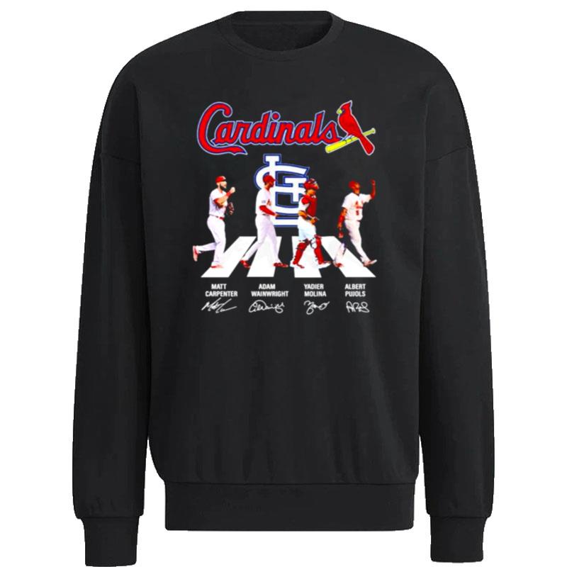 St.-Louis-Cardinals-Carpenter-Wainwright-Molina-And-Pujols-Abbey-Road-Signatures-Unisex-Sweatshirt St. Louis Cardinals Carpenter Wainwright Molina And Pujols Abbey Road Signatures Unisex Sweatshirt