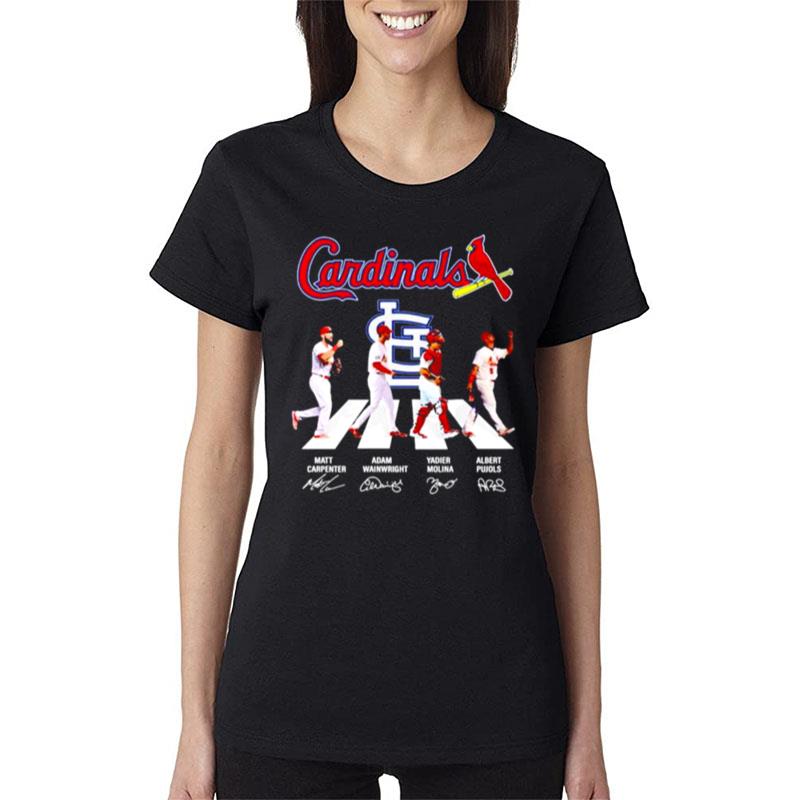 St.-Louis-Cardinals-Carpenter-Wainwright-Molina-And-Pujols-Abbey-Road-Signatures-Women-Lady-T-Shirt St. Louis Cardinals Carpenter Wainwright Molina And Pujols Abbey Road Signatures Women Lady T-Shirt