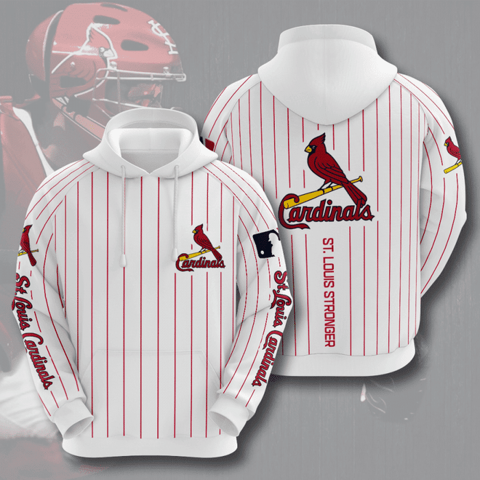 St.-Louis-Cardinals-Stronger-3D-Pinstripe-Unisex-Pullover-Hoodie-White-IHT1783 St. Louis Cardinals Stronger 3D Pinstripe Unisex Pullover Hoodie - White IHT1783