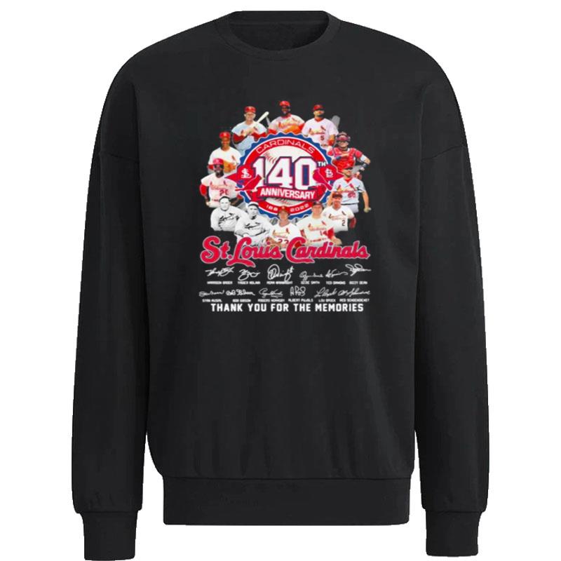St.-Louis-Cardinals-Team-Logo-140Th-Anniversary-1882-2022-Signatures-Thank-You-For-The-Memories-Unisex-Sweatshirt St. Louis Cardinals Team Logo 140Th Anniversary 1882 2022 Signatures Thank You For The Memories Unisex Sweatshirt