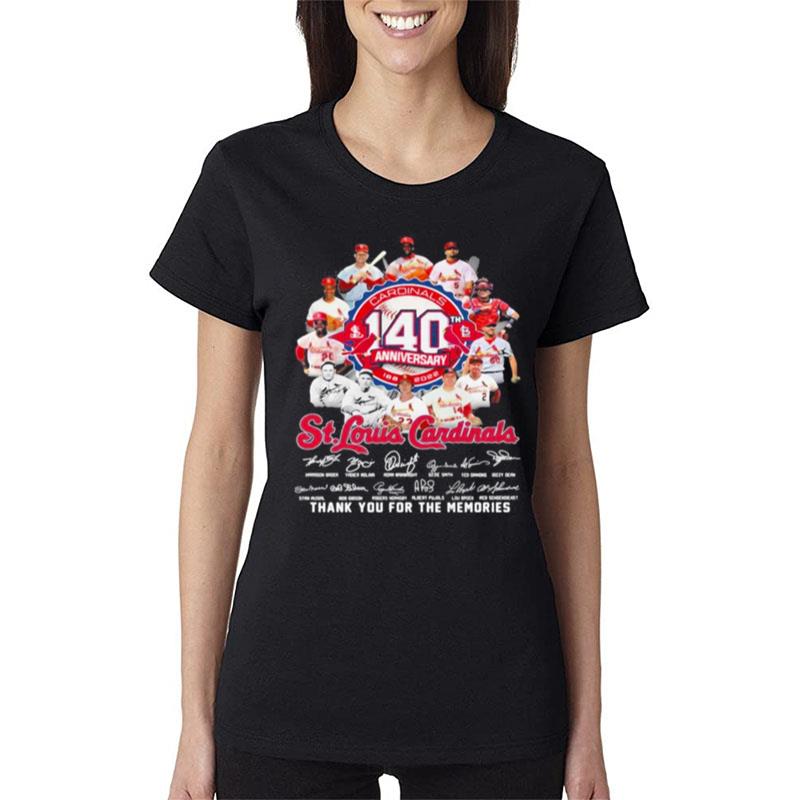 St.-Louis-Cardinals-Team-Logo-140Th-Anniversary-1882-2022-Signatures-Thank-You-For-The-Memories-Women-Lady-T-Shirt St. Louis Cardinals Team Logo 140Th Anniversary 1882 2022 Signatures Thank You For The Memories Women Lady T-Shirt