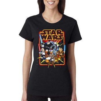 Star Wars Mickey Disney Characters Women Lady T-Shirt