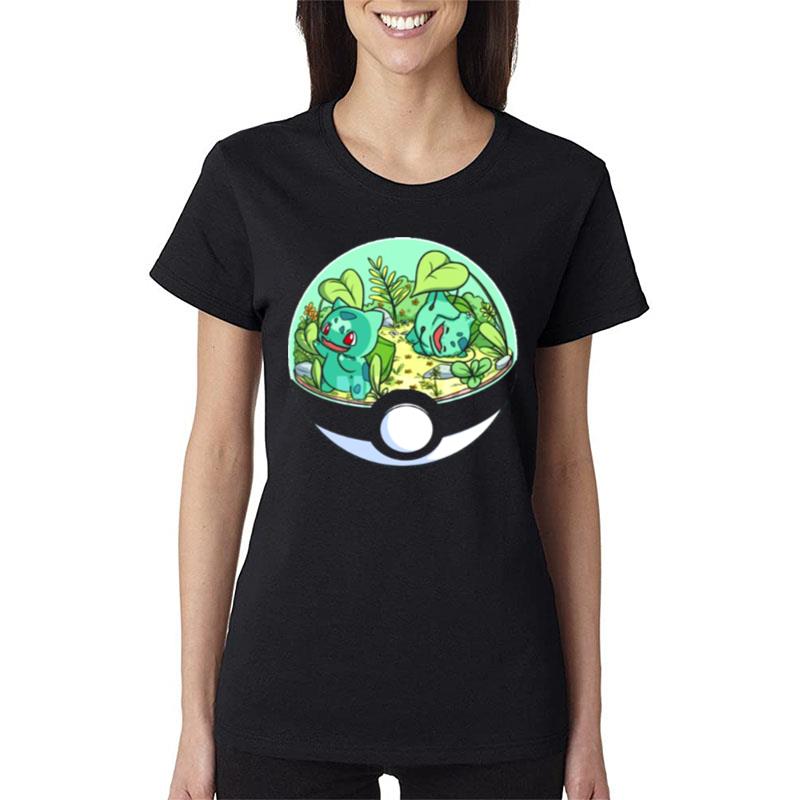 Stucked-In-Pokemon-Ball-Bulbasaur-Women-Lady-T-Shirt Stucked In Pokemon Ball Bulbasaur Women Lady T-Shirt