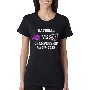 Tcu Horned Frog Vs Georgia Bulldogs 2023 National Championship Women Lady T-Shirt