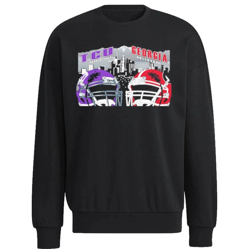 Tcu-Horned-Frogs-Vs-Georgia-Bulldogs-2023-National-Championship-Bound-Unisex-Sweatshirt Tcu Horned Frogs Vs Georgia Bulldogs 2023 National Championship Bound Unisex Sweatshirt