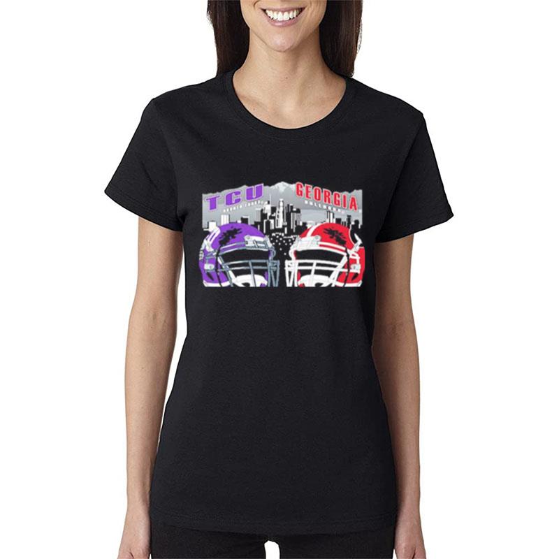 Tcu-Horned-Frogs-Vs-Georgia-Bulldogs-2023-National-Championship-Bound-Women-Lady-T-Shirt Tcu Horned Frogs Vs Georgia Bulldogs 2023 National Championship Bound Women Lady T-Shirt