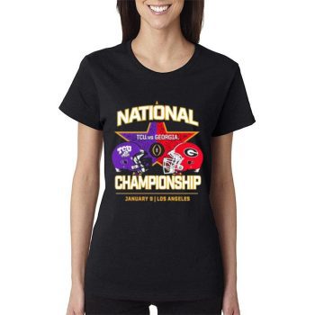 Tcu Horned Frogs Vs Georgia Bulldogs Fanatics Branded College Football Playoff 2023 National Championship Matchup Women Lady T-Shirt